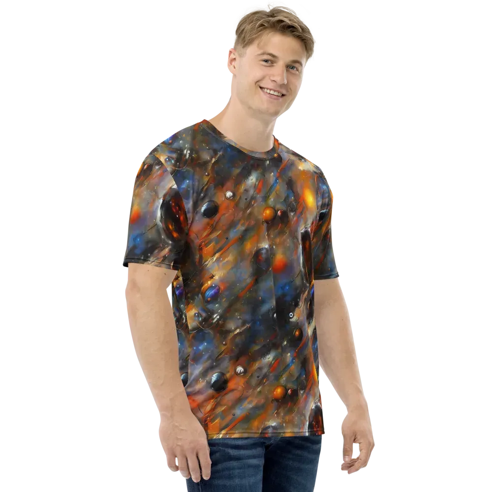 Brushstroke Blaze on Men's Crew Neck T-Shirt — Right