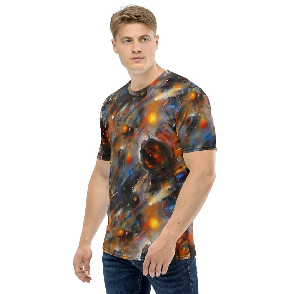 Brushstroke Blaze on Men's Crew Neck T-Shirt — Left