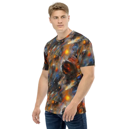 Brushstroke Blaze on a Men's Crew Neck T-Shirt