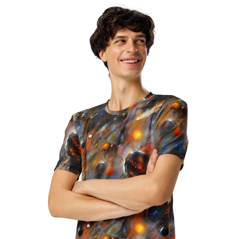 Brushstroke Blaze on Men's Crew Neck T-Shirt — Left Front