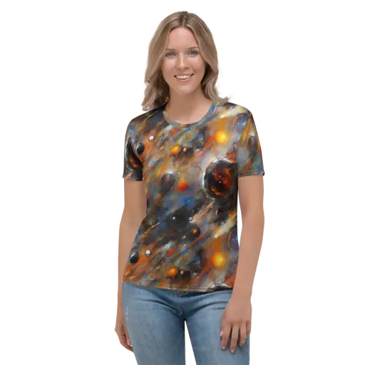 Brushstroke Blaze on a Women's Crew Neck T-Shirt