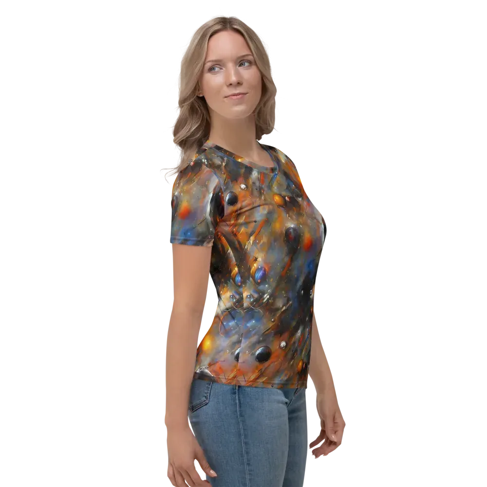 Brushstroke Blaze on Women's Crew Neck T-Shirt — Right