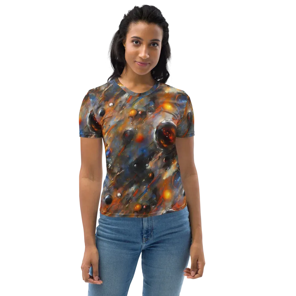 Brushstroke Blaze on Women's Crew Neck T-Shirt — Front