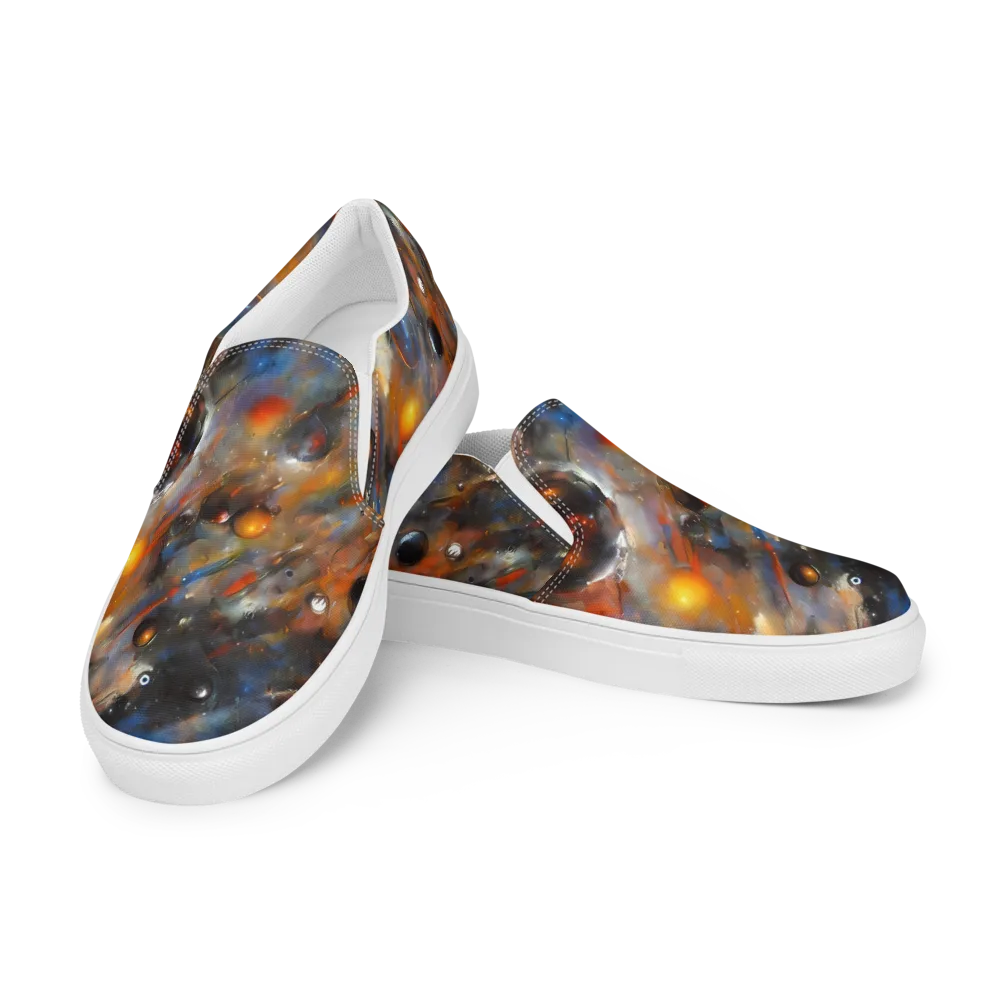 Brushstroke Blaze on Men's Slip-On Canvas Shoes — Left Front