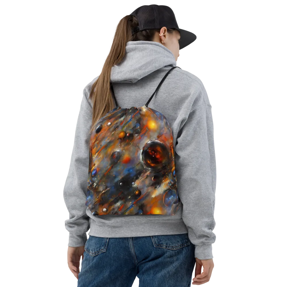 Brushstroke Blaze on Drawstring Bag — Front