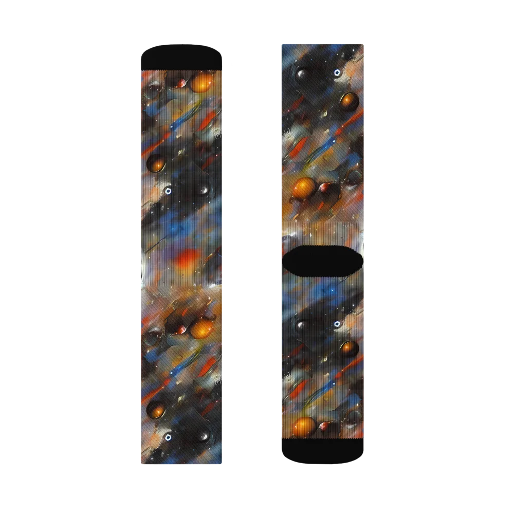 Brushstroke Blaze on Socks — Left Sock