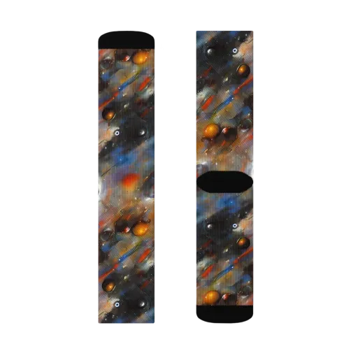 Brushstroke Blaze on a Socks