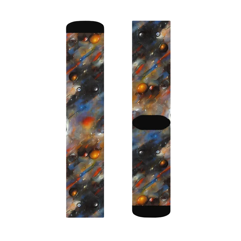 Brushstroke Blaze on Socks — Right Sock