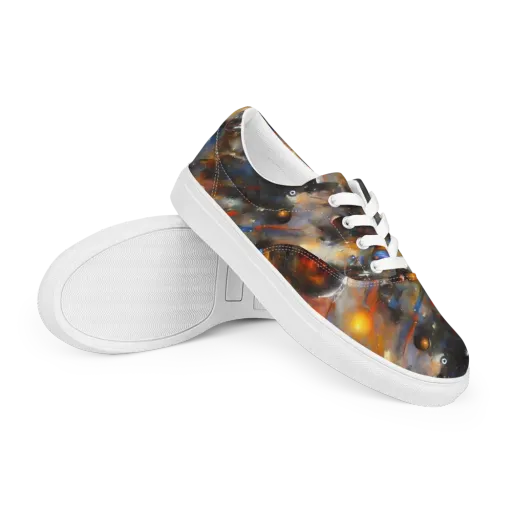 Brushstroke Blaze on a Men's Lace-Up Canvas Shoes