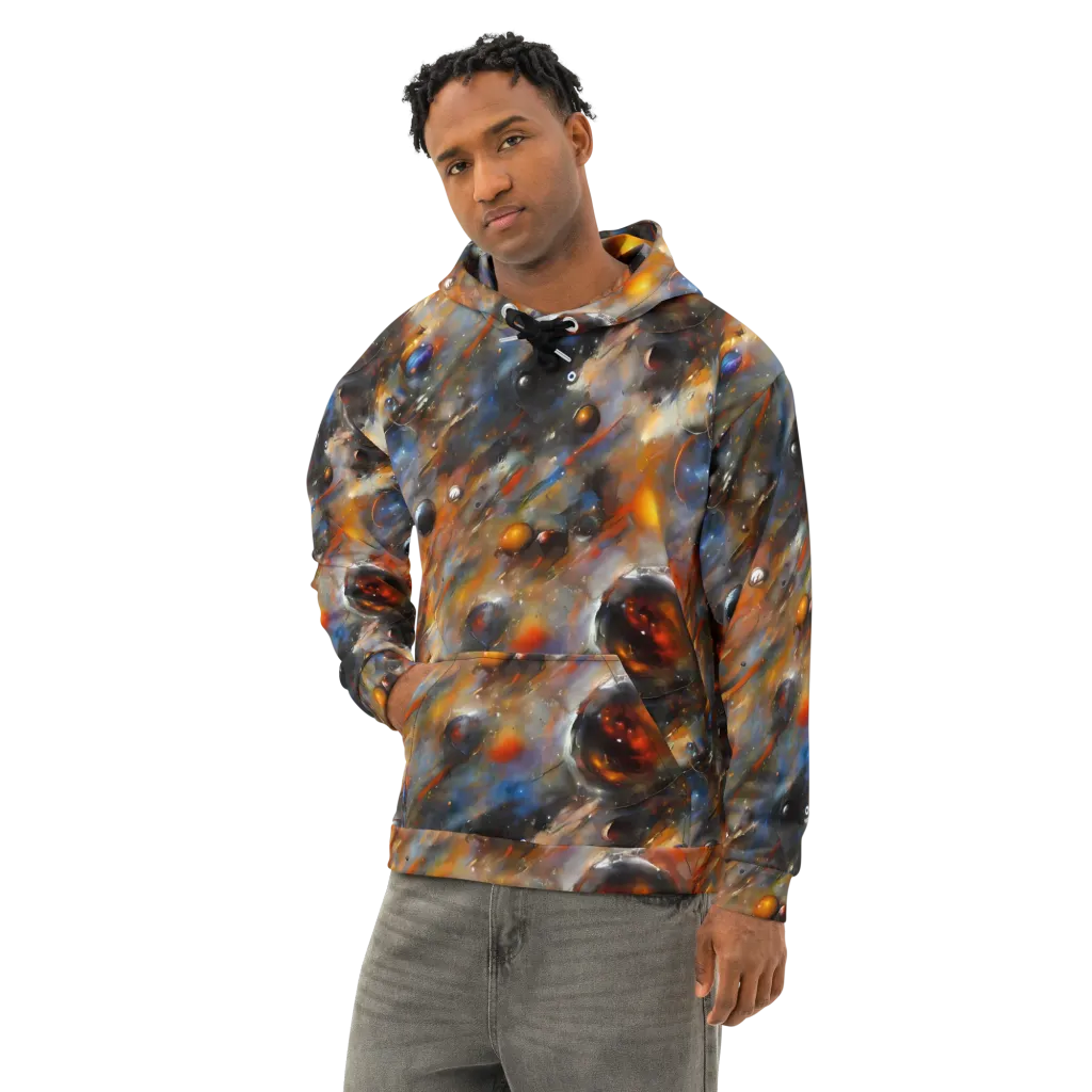 Brushstroke Blaze on Cotton Hoodie — Left Front