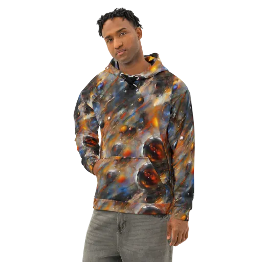 Brushstroke Blaze on a Cotton Hoodie
