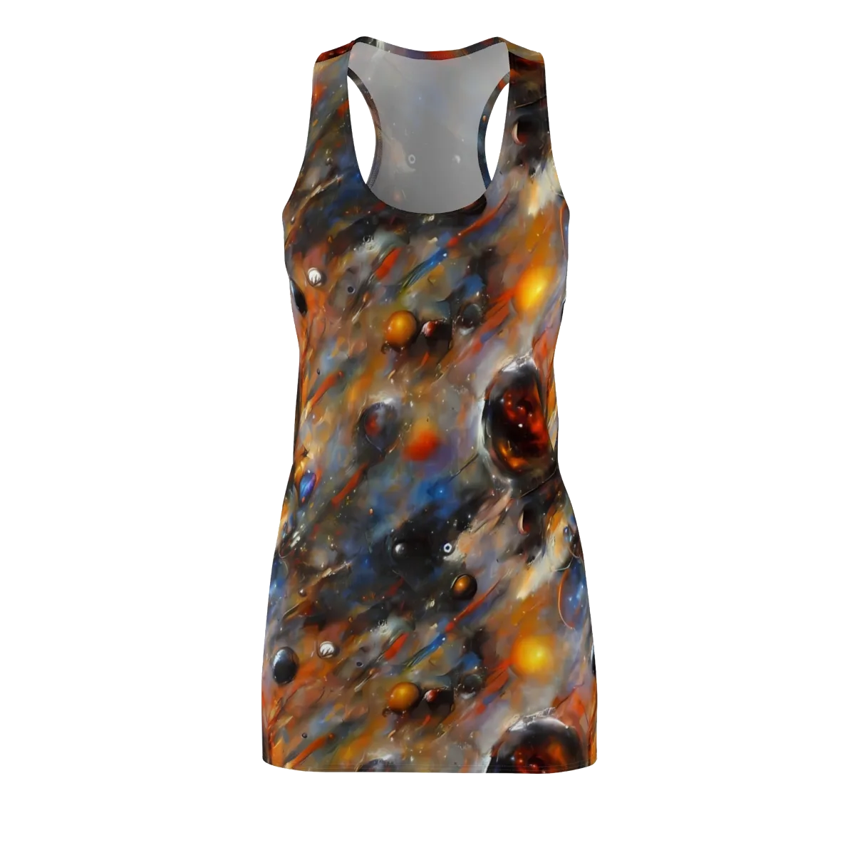 Brushstroke Blaze on Racerback Dress — Front