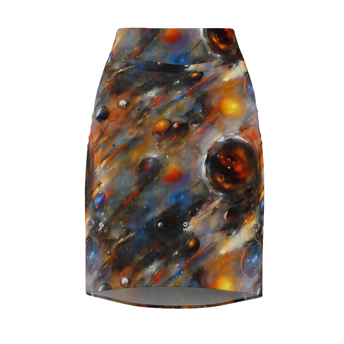 Brushstroke Blaze on Pencil Skirt — Front