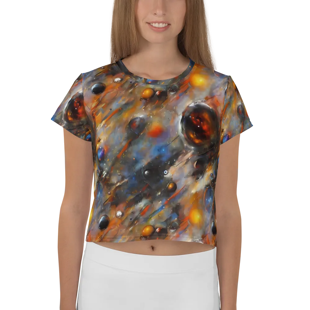 Brushstroke Blaze on Crop Tee — Front