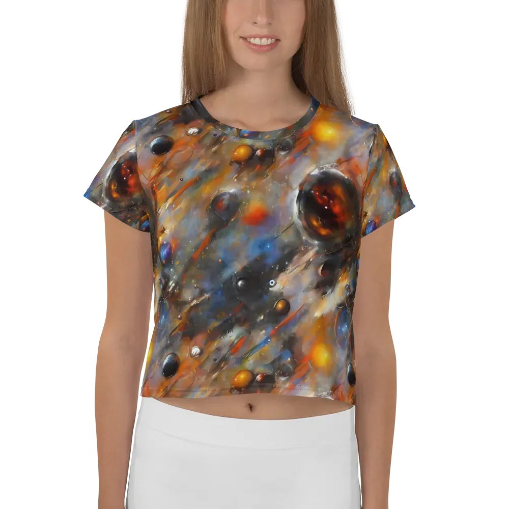 Brushstroke Blaze on Crop Tee — Front