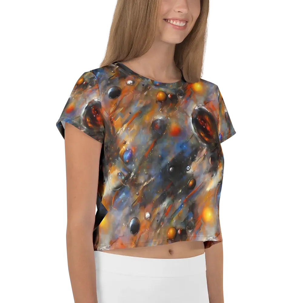 Brushstroke Blaze on Crop Tee — Right