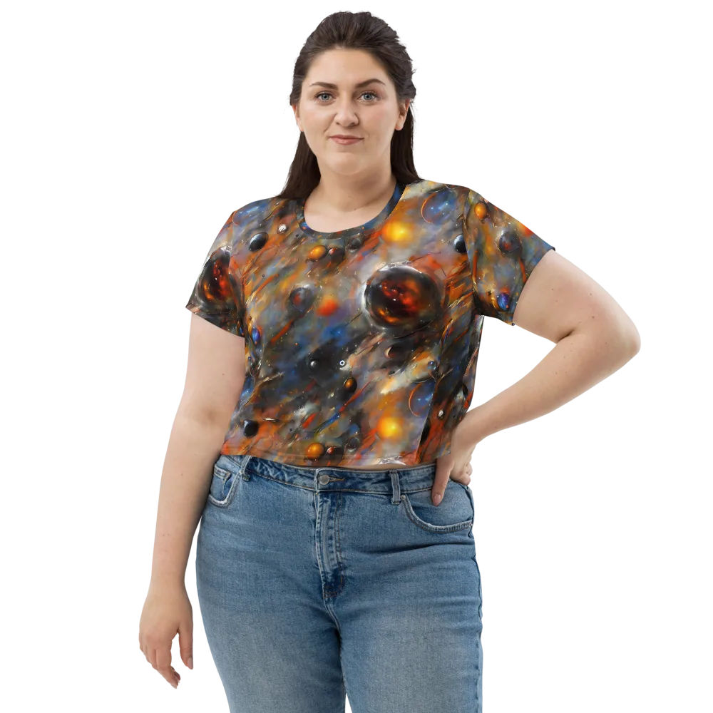 Brushstroke Blaze on Crop Tee — Front