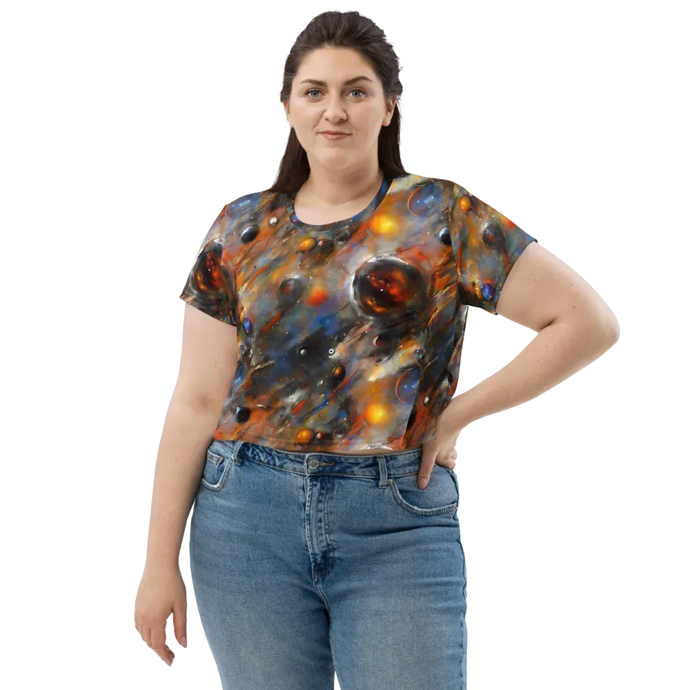 Brushstroke Blaze on Crop Tee — Front