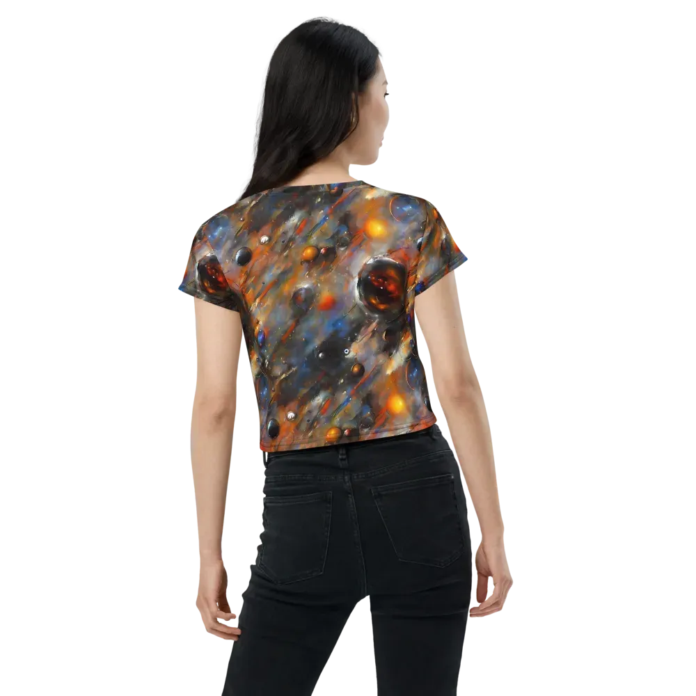 Brushstroke Blaze on Crop Tee — Back