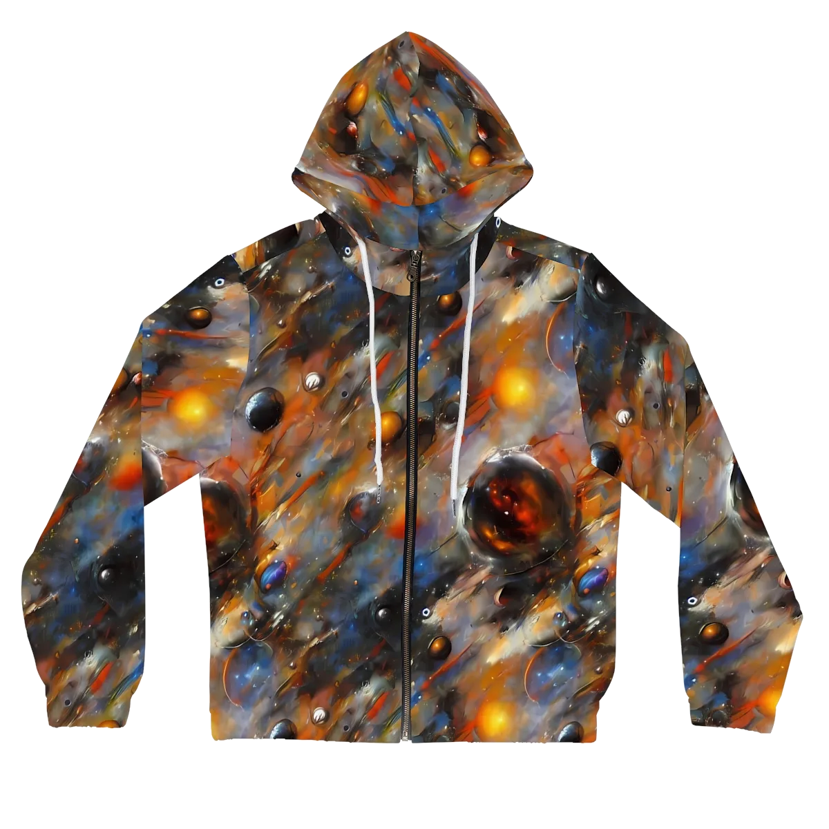 Brushstroke Blaze on Women's Full-Zip Hoodie — Front