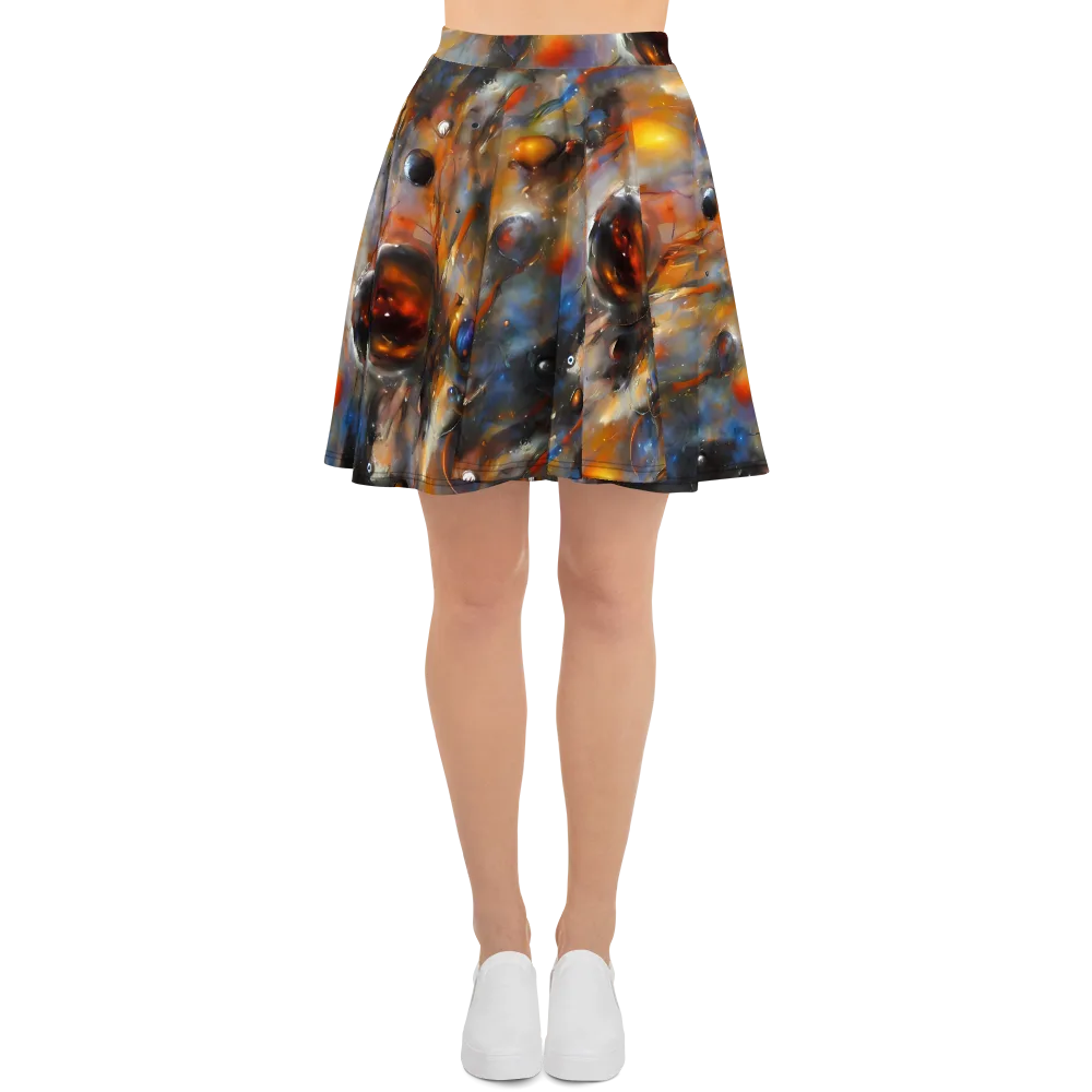 Brushstroke Blaze on Skater Skirt — Front