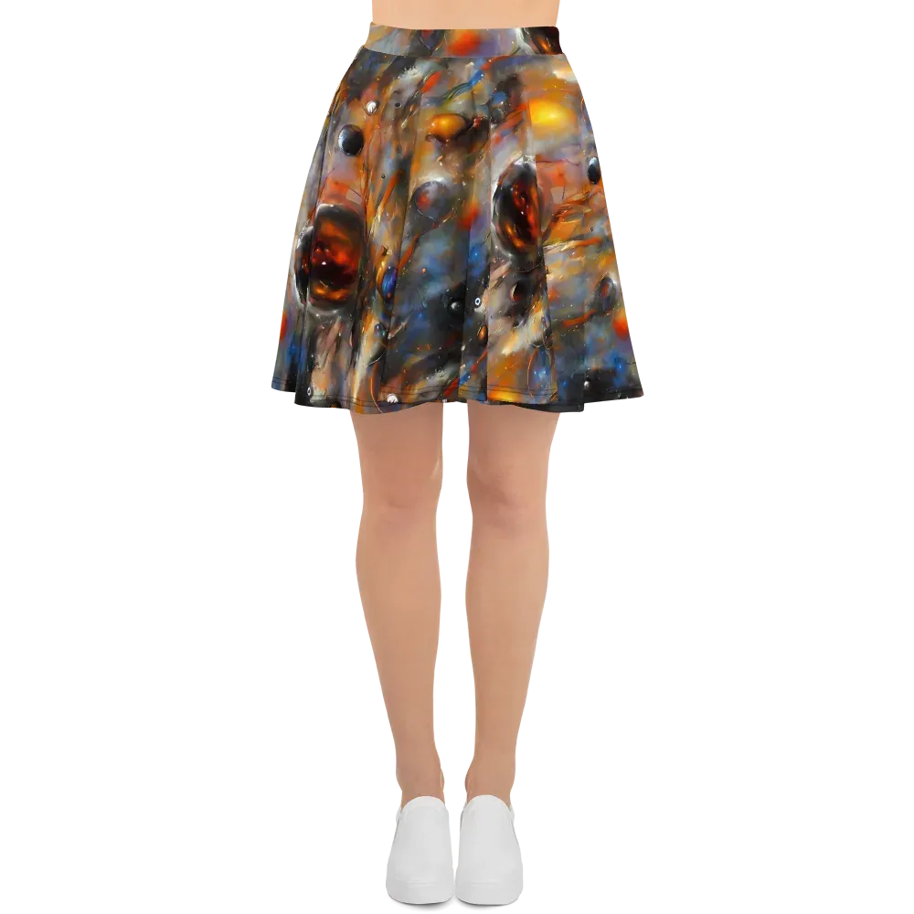 Brushstroke Blaze on Skater Skirt — Front