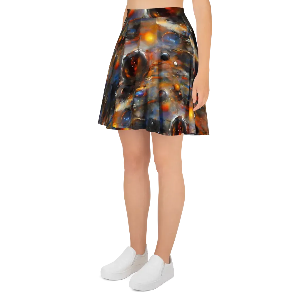 Brushstroke Blaze on Skater Skirt — Left