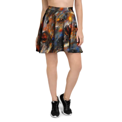 Brushstroke Blaze on a Skater Skirt