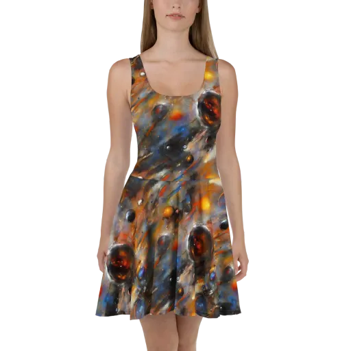 Brushstroke Blaze on a Skater Dress