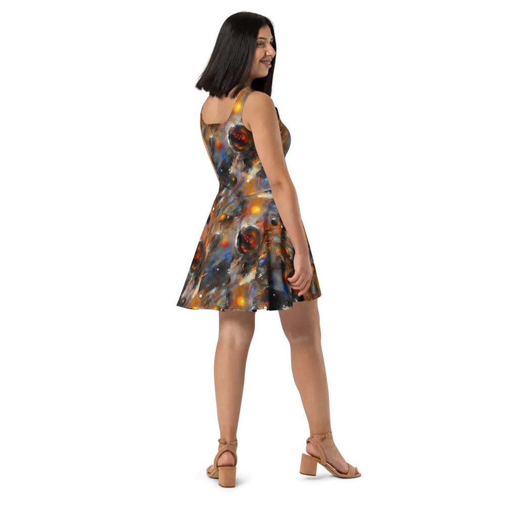 Brushstroke Blaze on Skater Dress — Right