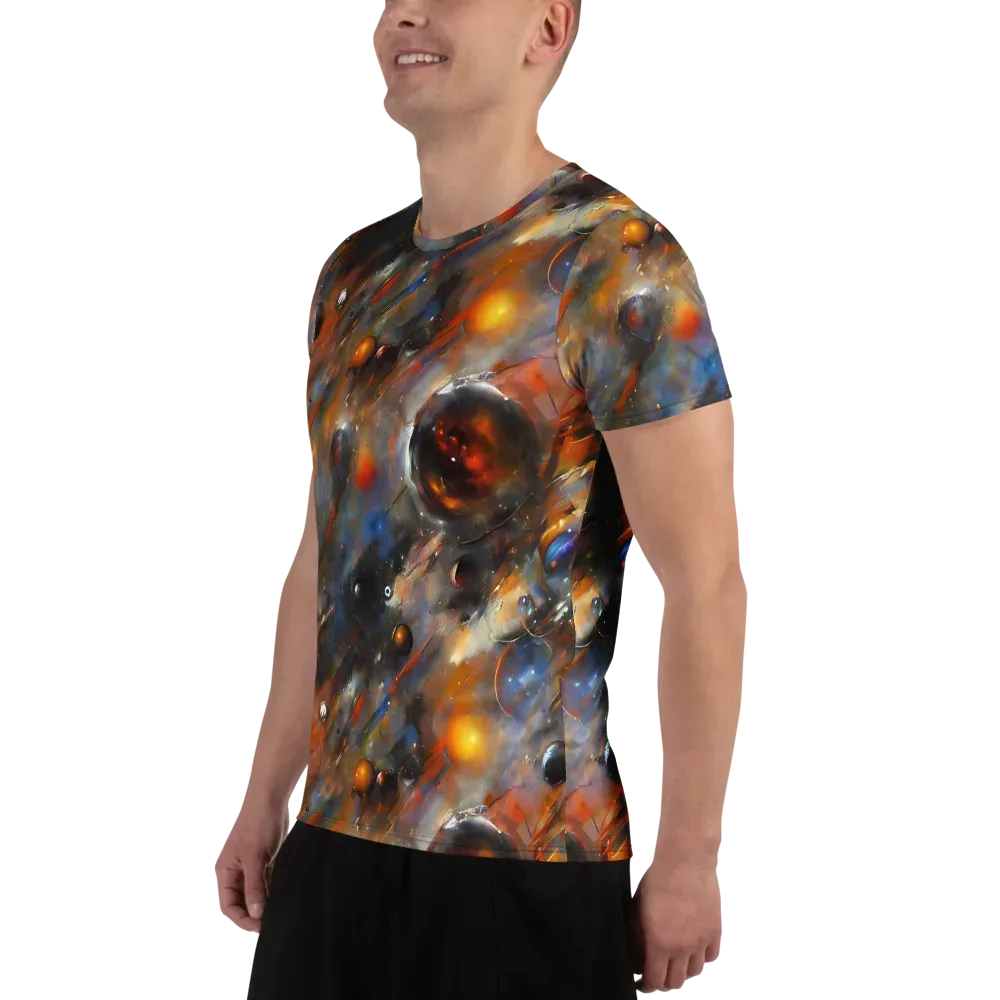 Brushstroke Blaze on Men's Athletic T-Shirt — Left