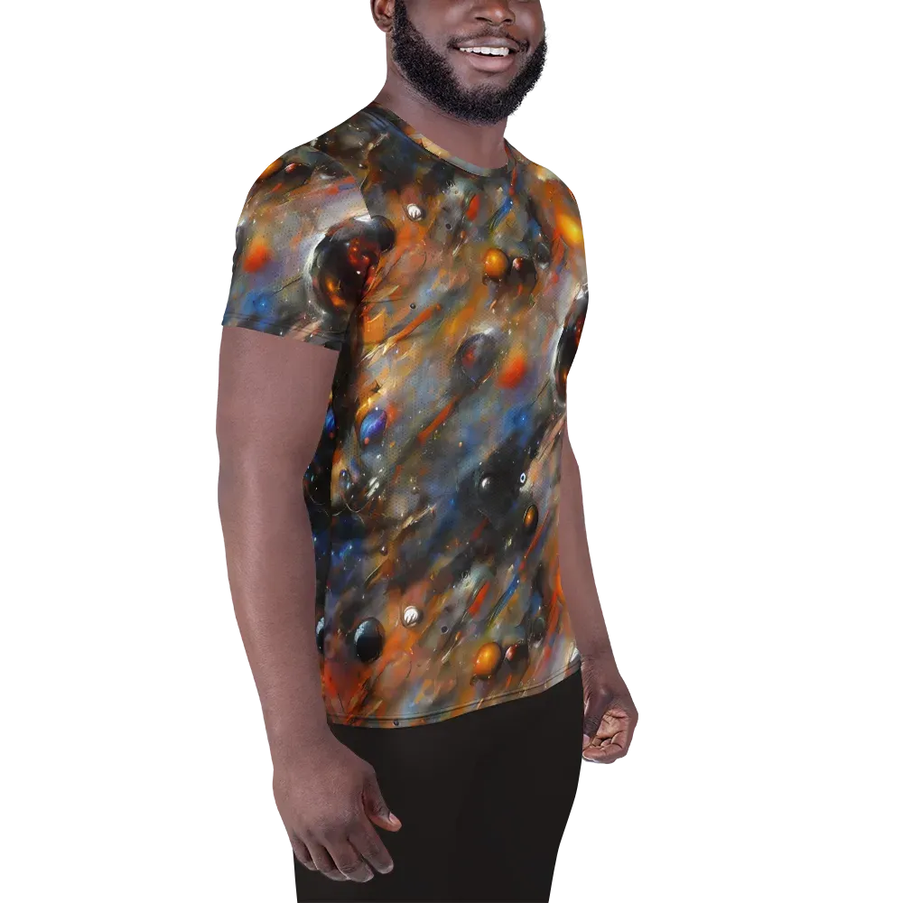 Brushstroke Blaze on Men's Athletic T-Shirt — Right