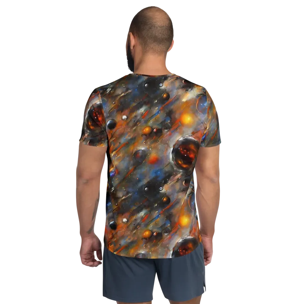 Brushstroke Blaze on Men's Athletic T-Shirt — Back