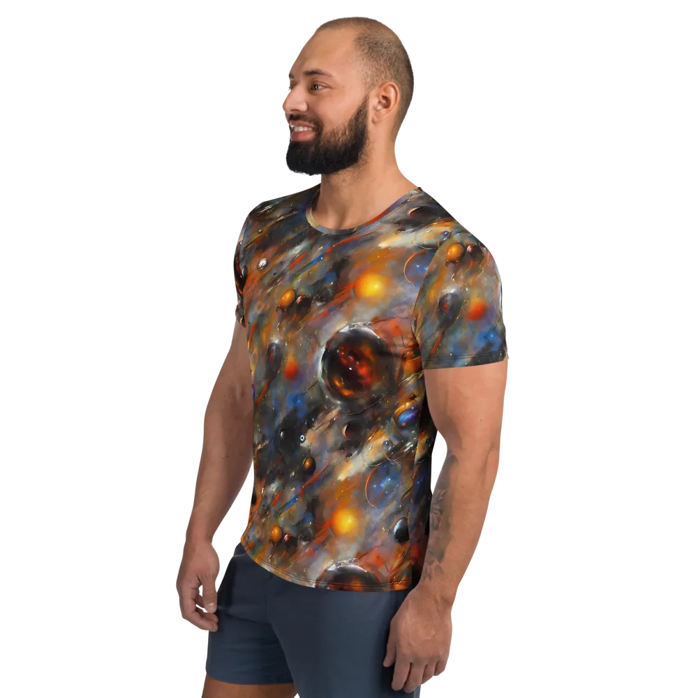 Brushstroke Blaze on Men's Athletic T-Shirt — Left