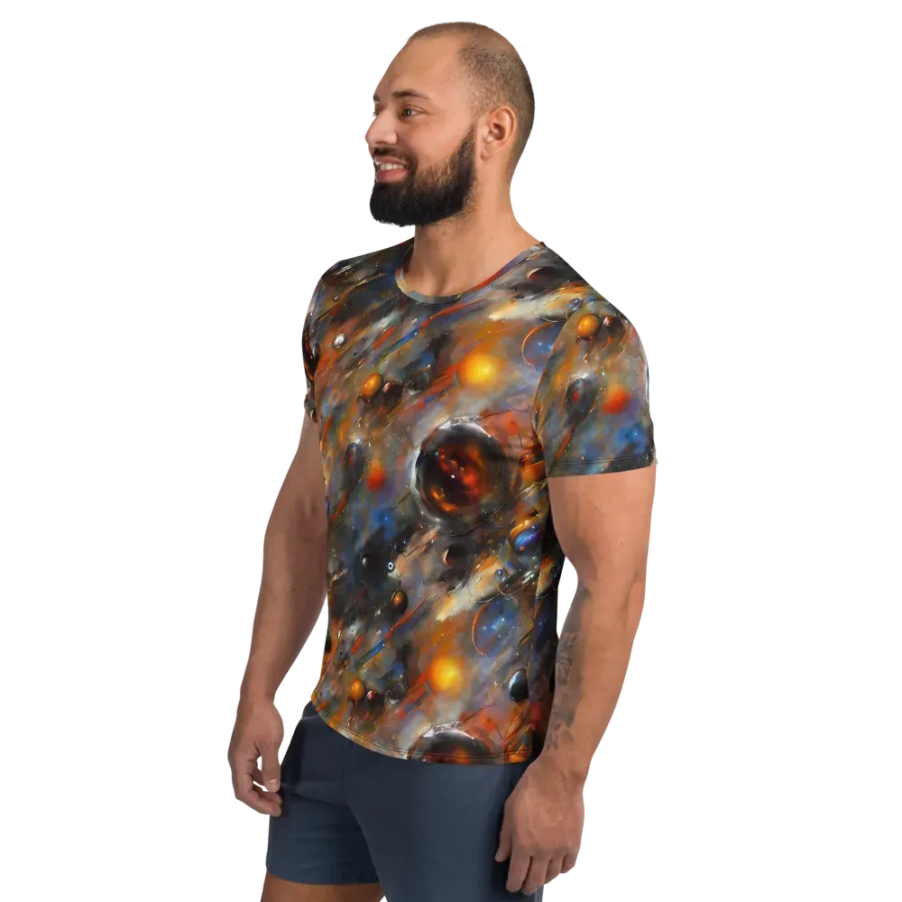 Brushstroke Blaze on Men's Athletic T-Shirt — Left