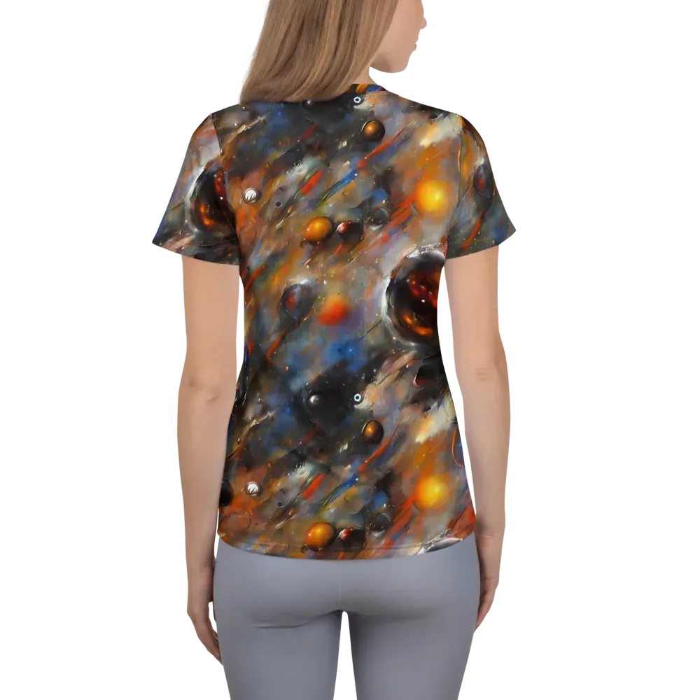 Brushstroke Blaze on Women's Athletic T-Shirt — Back