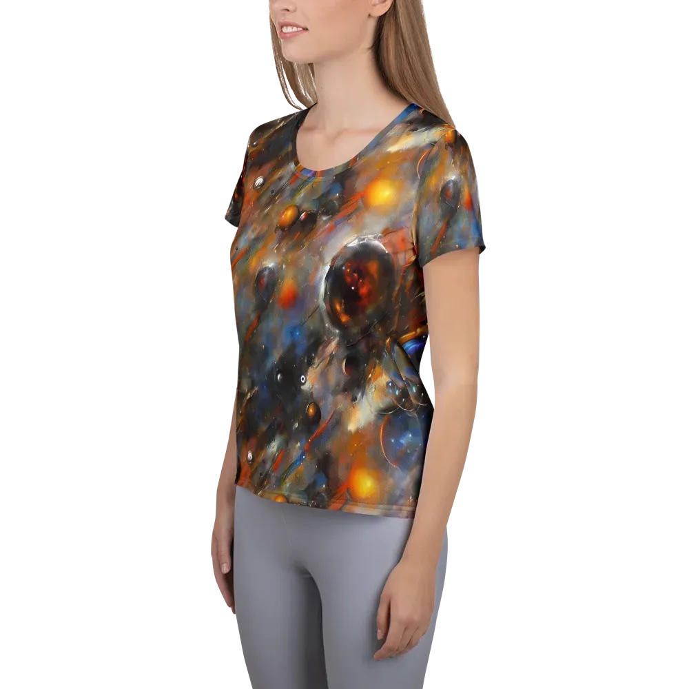 Brushstroke Blaze on Women's Athletic T-Shirt — Left