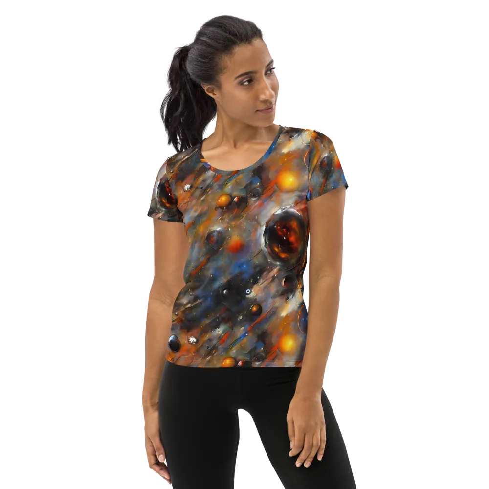 Brushstroke Blaze on Women's Athletic T-Shirt — Front
