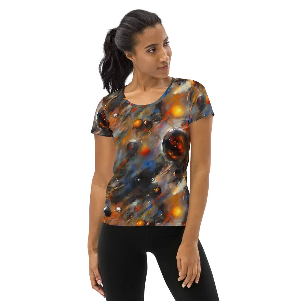 Brushstroke Blaze on Women's Athletic T-Shirt — Front