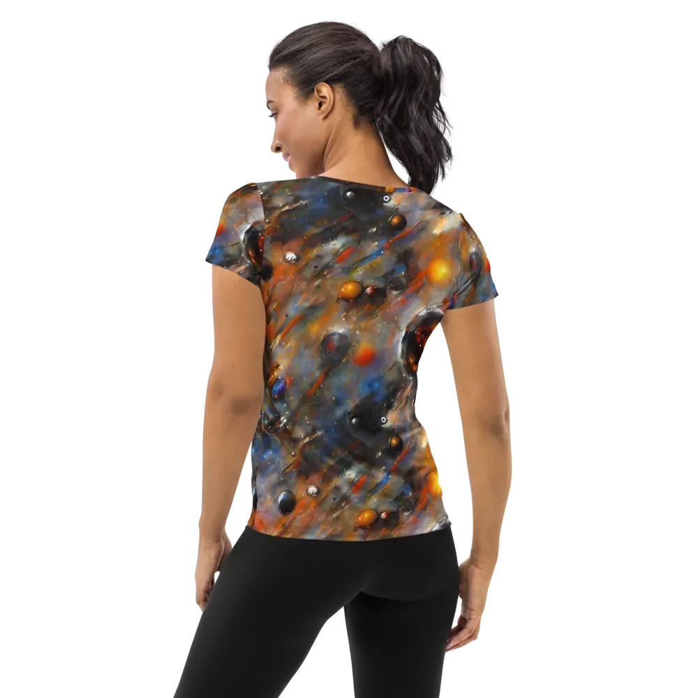 Brushstroke Blaze on Women's Athletic T-Shirt — Back
