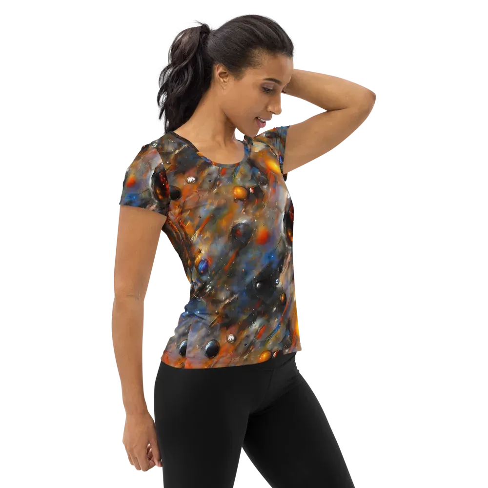 Brushstroke Blaze on Women's Athletic T-Shirt — Right