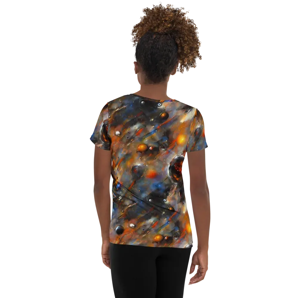 Brushstroke Blaze on Women's Athletic T-Shirt — Back