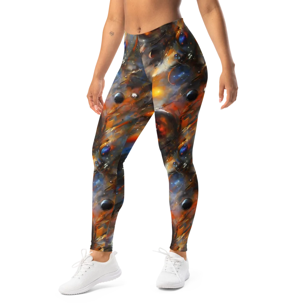 Brushstroke Blaze on Leggings — Left Front
