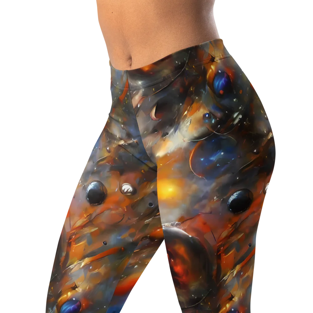 Brushstroke Blaze on Leggings — Left Front