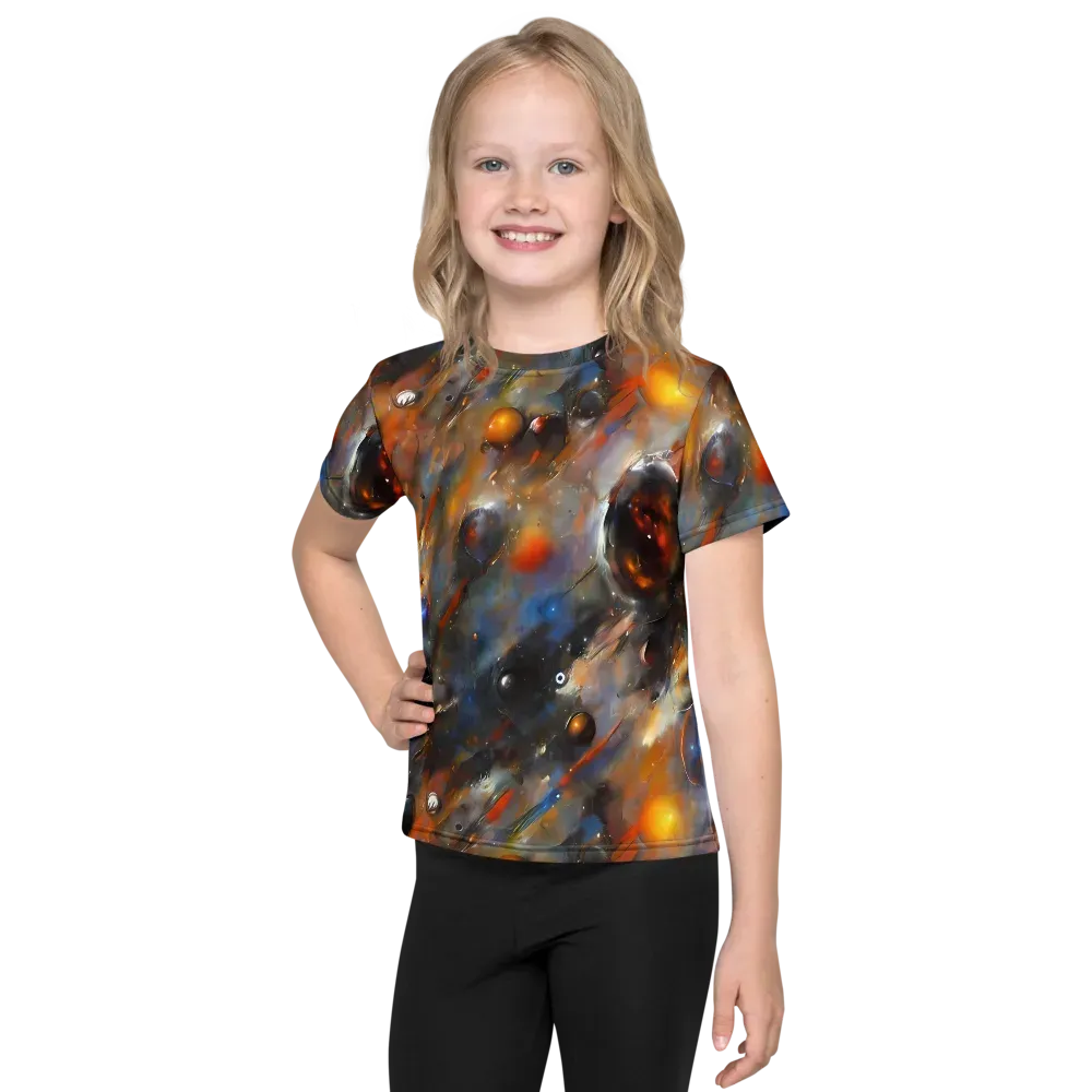 Brushstroke Blaze on Kids Crew Neck T-Shirt — Front