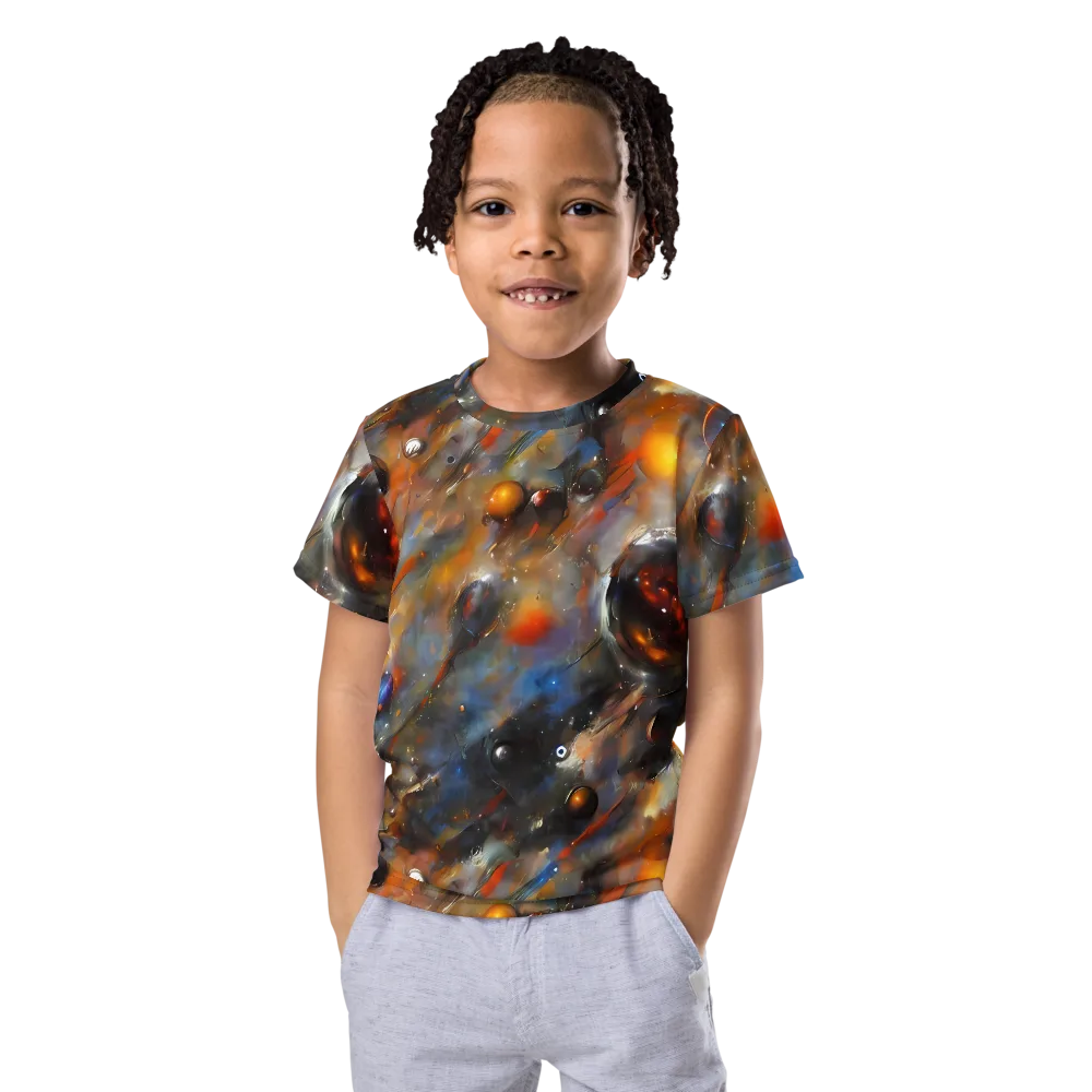 Brushstroke Blaze on Kids Crew Neck T-Shirt — Front