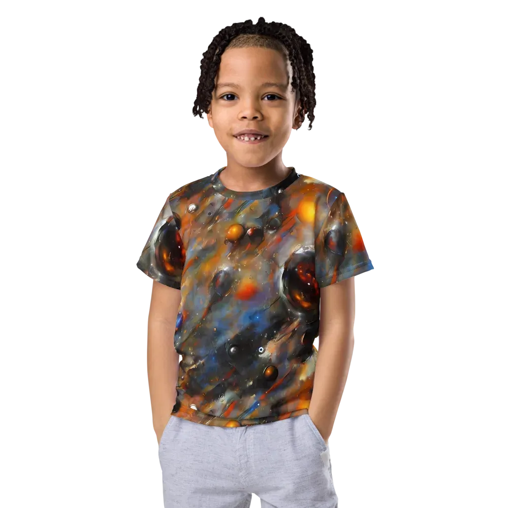 Brushstroke Blaze on Kids Crew Neck T-Shirt — Front