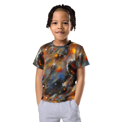Brushstroke Blaze on a Kids Crew Neck T-Shirt