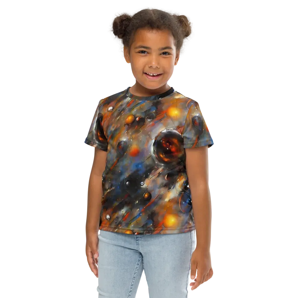 Brushstroke Blaze on Kids Crew Neck T-Shirt — Front