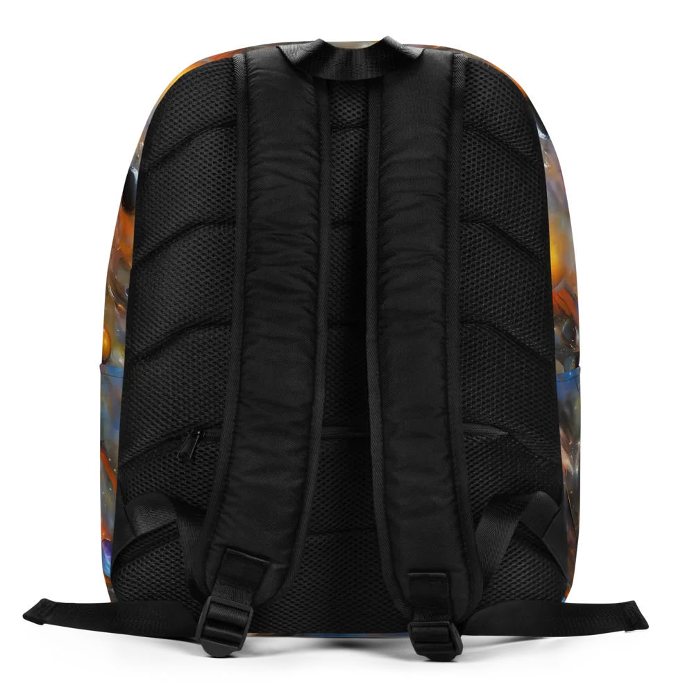 Brushstroke Blaze on Minimalist Backpack — Back